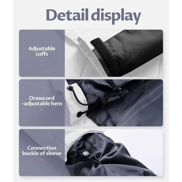 CREATMO US Womens 3 In 1 Waterproof Ski Jacket Windproof Snowboarding Jacket Warm Winter Snow Coat RaincoatBlack ampWhite