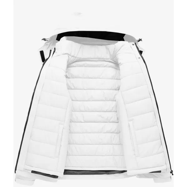 CREATMO US Womens 3 In 1 Waterproof Ski Jacket Windproof Snowboarding Jacket Warm Winter Snow Coat RaincoatBlack ampWhite
