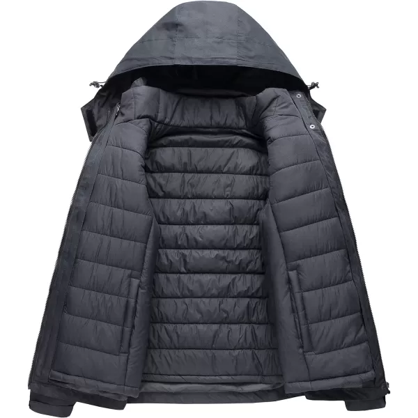 CREATMO US Womens 3 In 1 Waterproof Ski Jacket Windproof Snowboarding Jacket Warm Winter Snow Coat RaincoatGrey