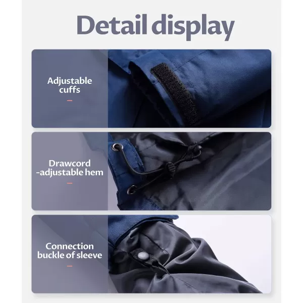 CREATMO US Womens 3 In 1 Waterproof Ski Jacket Windproof Snowboarding Jacket Warm Winter Snow Coat RaincoatNavy