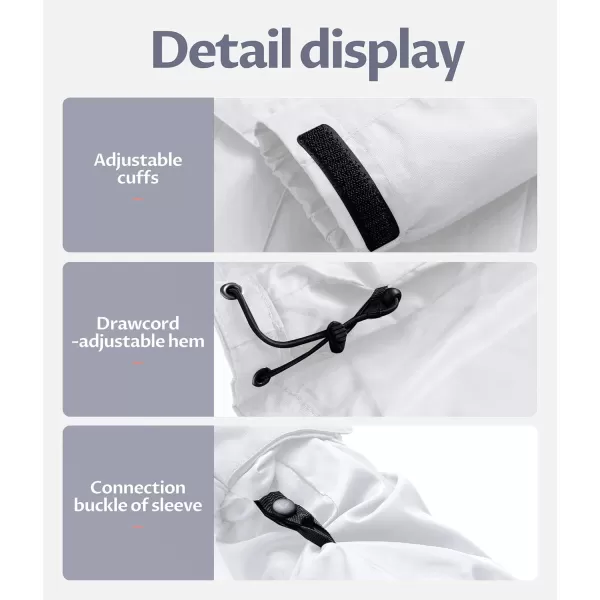 CREATMO US Womens 3 In 1 Waterproof Ski Jacket Windproof Snowboarding Jacket Warm Winter Snow Coat RaincoatWhite