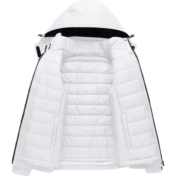 CREATMO US Womens 3 In 1 Waterproof Ski Jacket Windproof Snowboarding Jacket Warm Winter Snow Coat RaincoatWhite