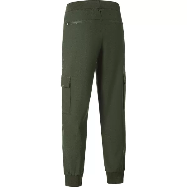 CREATMO US Womens Lightweight Quick Dry Cargo Hiking Pants Athletic JoggersArmy Green