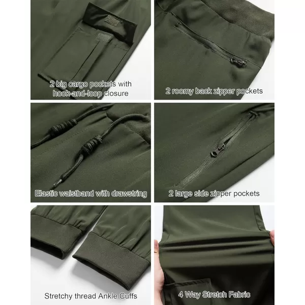 CREATMO US Womens Lightweight Quick Dry Cargo Hiking Pants Athletic JoggersArmy Green