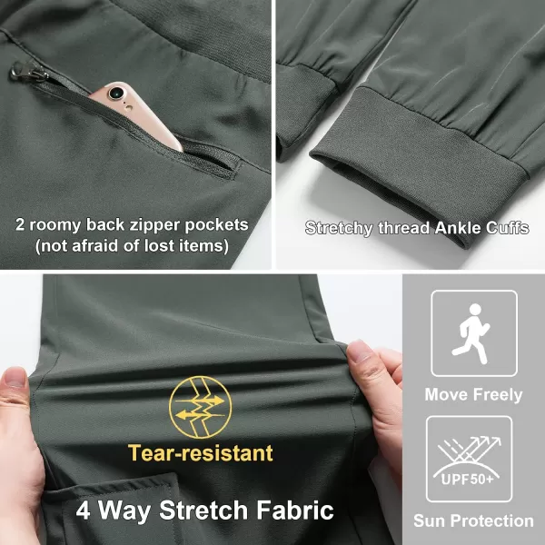 CREATMO US Womens Lightweight Quick Dry Cargo Hiking Pants Athletic JoggersGrey