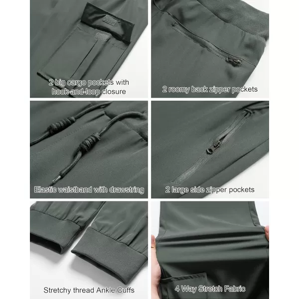 CREATMO US Womens Lightweight Quick Dry Cargo Hiking Pants Athletic JoggersGrey