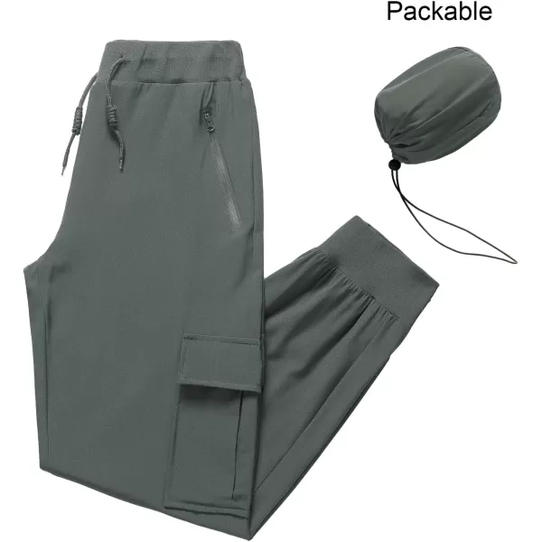 CREATMO US Womens Lightweight Quick Dry Cargo Hiking Pants Athletic JoggersGrey