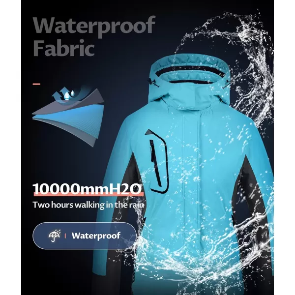 CREATMO US Womens Mountain Waterproof Ski Jacket Windproof Snowboarding Jacket Warm Winter Coat RaincoatBlue
