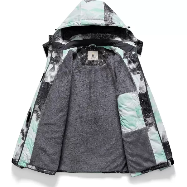 CREATMO US Womens Mountain Waterproof Ski Jacket Windproof Snowboarding Jacket Warm Winter Coat RaincoatSnow Mountain