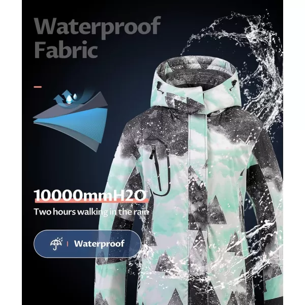 CREATMO US Womens Mountain Waterproof Ski Jacket Windproof Snowboarding Jacket Warm Winter Coat RaincoatSnow Mountain