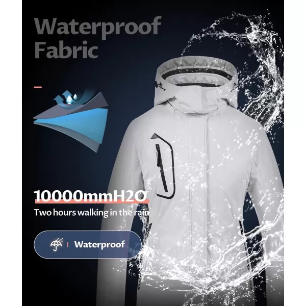 CREATMO US Womens Mountain Waterproof Ski Jacket Windproof Snowboarding Jacket Warm Winter Coat RaincoatWhite