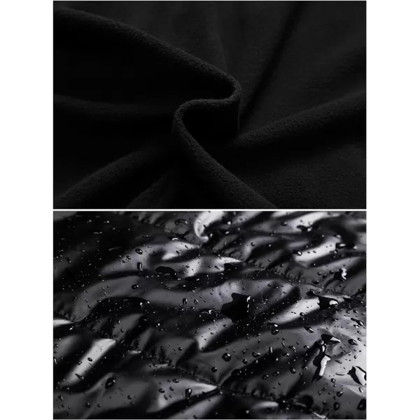 CREATMO US Womens Plus Size Warm Puffer Jacket Waterproof Fleece Lined Winter Coat with Removable HoodShiny Black