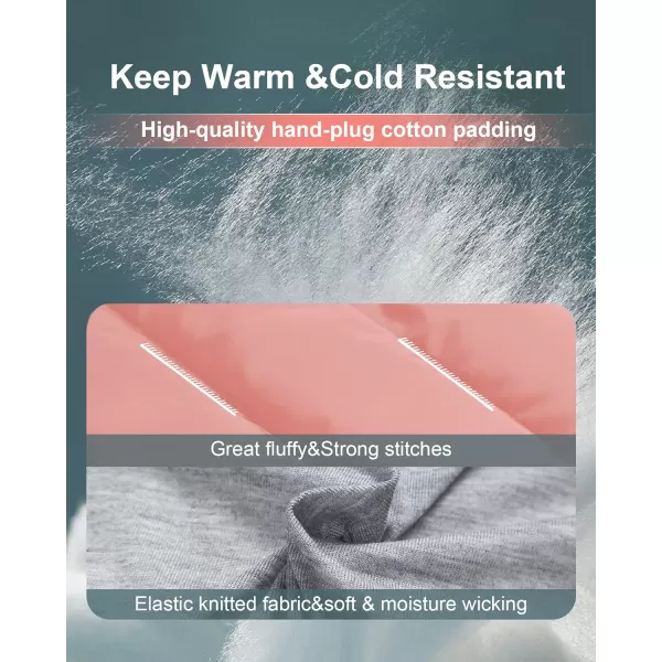 CREATMO US Womens Warm Vest Outerwear Thick Padded Puffer Sleeveless Vest With Detachable HoodPink