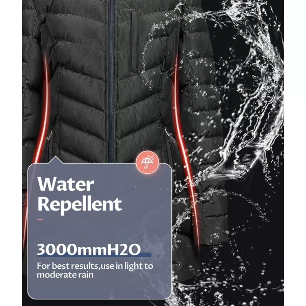 CREATMO US Womens Winter Hooded Coat Waterproof Warm Long Puffer Jacket ParkaBlack