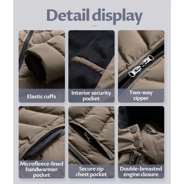 CREATMO US Womens Winter Hooded Coat Waterproof Warm Long Puffer Jacket ParkaBrown