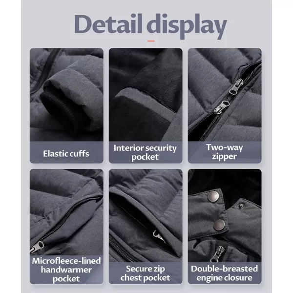 CREATMO US Womens Winter Hooded Coat Waterproof Warm Long Puffer Jacket ParkaCharcoal Heather