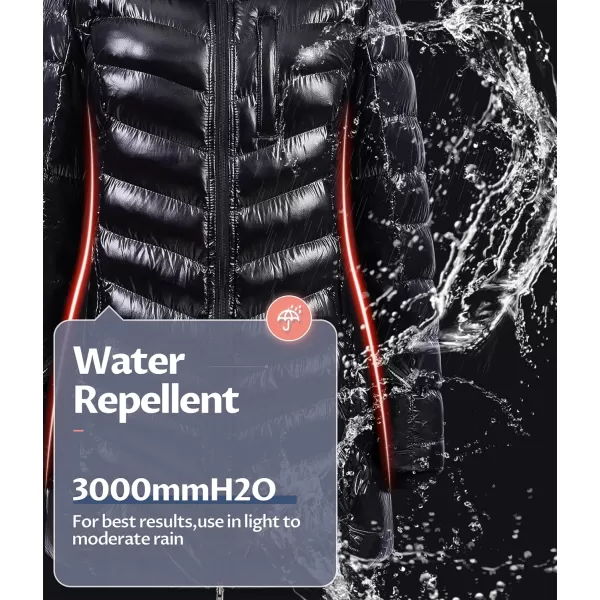 CREATMO US Womens Winter Hooded Coat Waterproof Warm Long Puffer Jacket ParkaShine Black