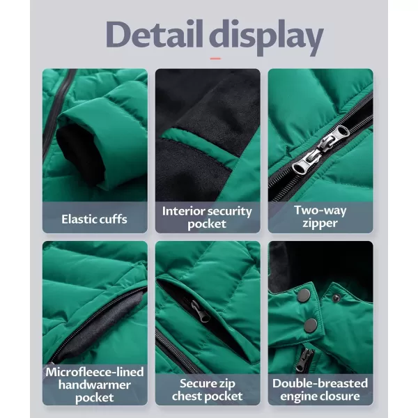 CREATMO US Womens Winter Hooded Coat Waterproof Warm Long Puffer Jacket ParkaTeal Blue