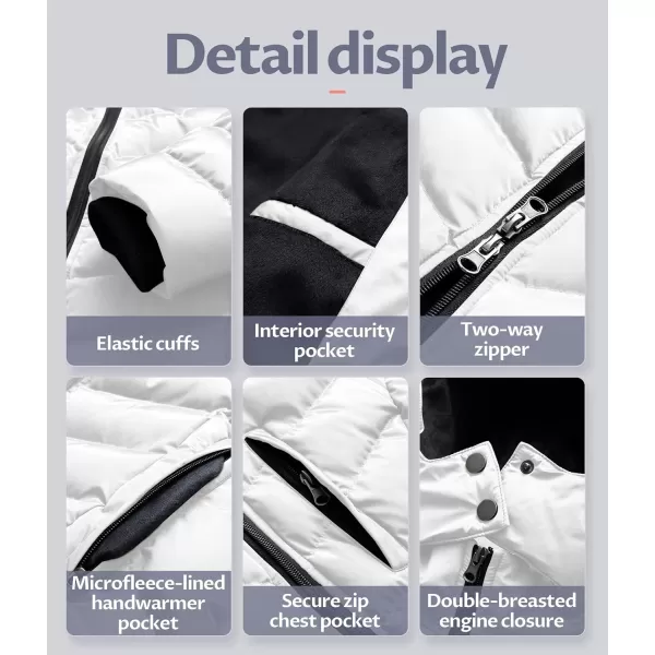 CREATMO US Womens Winter Hooded Coat Waterproof Warm Long Puffer Jacket ParkaWhite