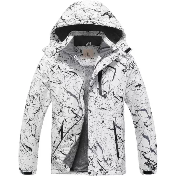 CREATMO US Mens Mountain Waterproof Ski Jacket Snowboard Jacket Windproof Snowboarding Jacket Warm Winter Coat RaincoatLine Printed