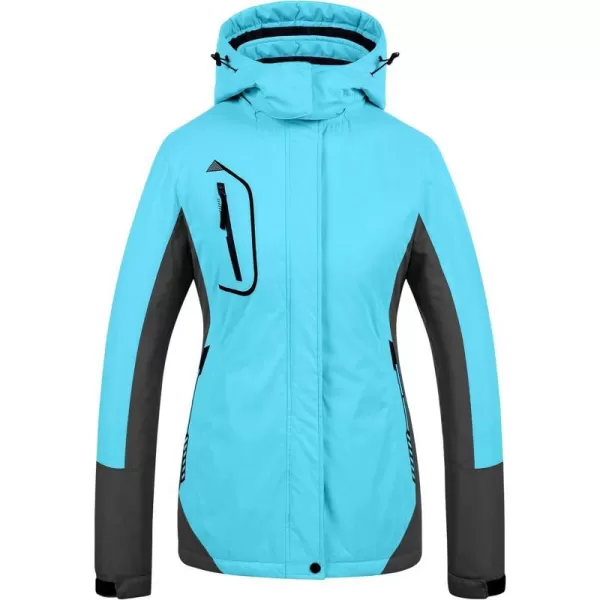 CREATMO US Womens Mountain Waterproof Ski Jacket Windproof Snowboarding Jacket Warm Winter Coat RaincoatBlue