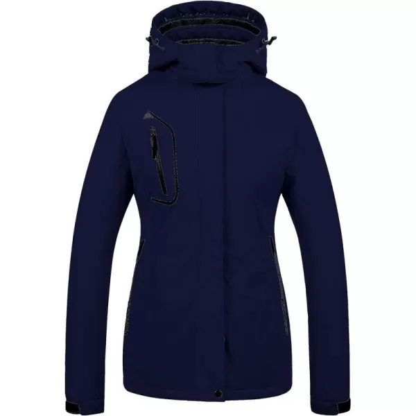 CREATMO US Womens Mountain Waterproof Ski Jacket Windproof Snowboarding Jacket Warm Winter Coat RaincoatNavy