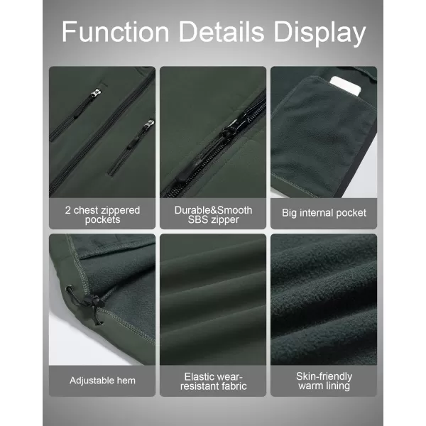 CREATMO US Mens Casual Lightweight Warm Thin Outerwear Vest Windbreaker Sleeveless Jacket With Removable HoodArmy Green