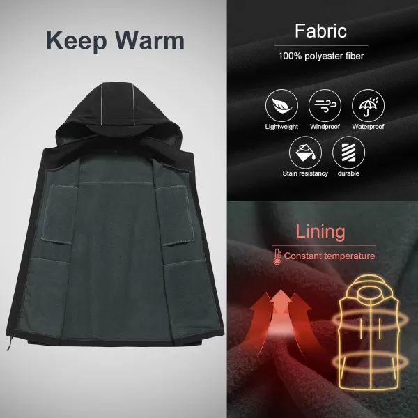 CREATMO US Mens Casual Lightweight Warm Thin Outerwear Vest Windbreaker Sleeveless Jacket With Removable HoodBlack