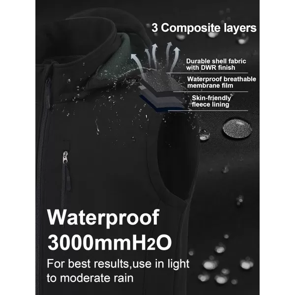 CREATMO US Mens Casual Lightweight Warm Thin Outerwear Vest Windbreaker Sleeveless Jacket With Removable HoodBlack