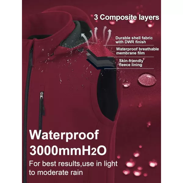 CREATMO US Mens Casual Lightweight Warm Thin Outerwear Vest Windbreaker Sleeveless Jacket With Removable HoodBurgundy