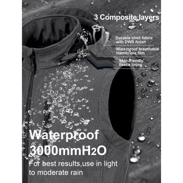 CREATMO US Mens Casual Lightweight Warm Thin Outerwear Vest Windbreaker Sleeveless Jacket With Removable HoodDark Grey Heather