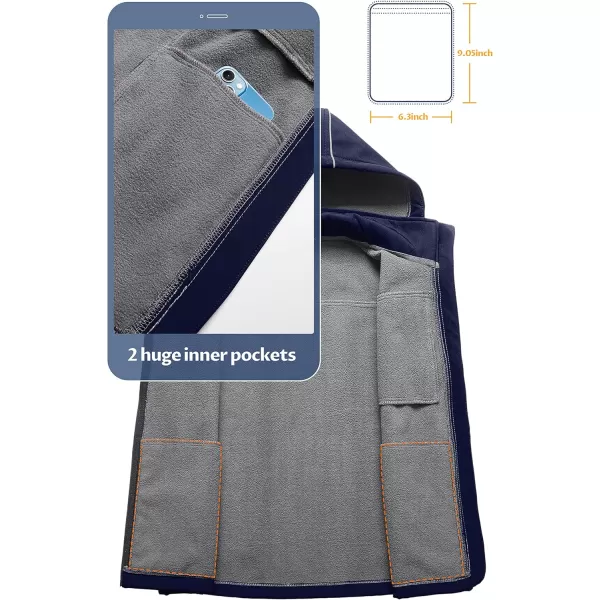 CREATMO US Womens Lightweight Softshell Vest Outerwear Windbreaker Sleeveless Jacket With Removable HoodNavy