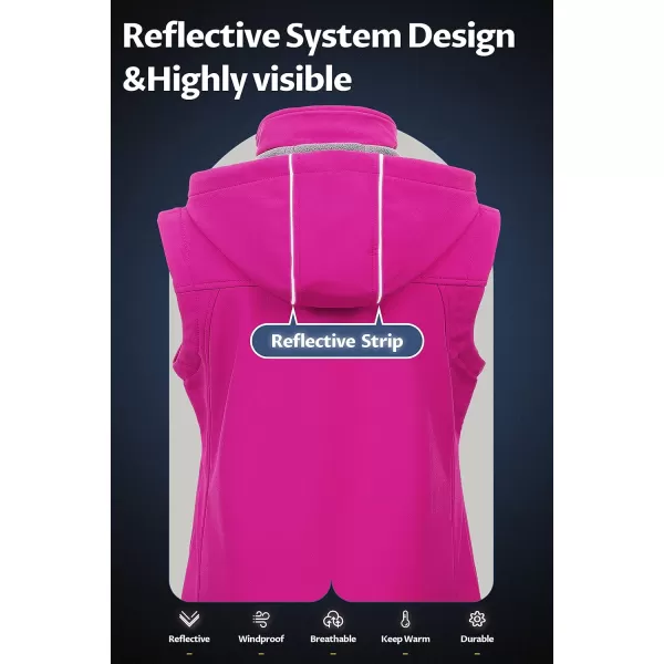 CREATMO US Womens Lightweight Softshell Vest Outerwear Windbreaker Sleeveless Jacket With Removable HoodPurple