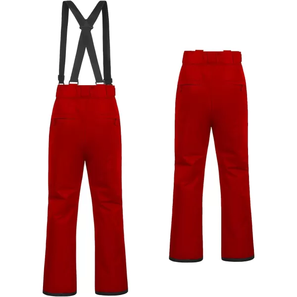 CREATMO US Womens Snow Pants Ski Bibs Waterproof Insulated Winter SnowboardCargo Red