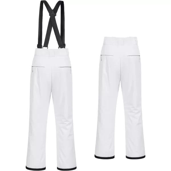 CREATMO US Womens Snow Pants Ski Bibs Waterproof Insulated Winter SnowboardCargo White