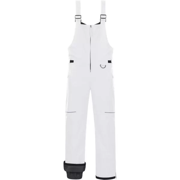 CREATMO US Boys Snow Bibs Kids Ski Pants Waterproof Insulated Winter OverallsCargo White