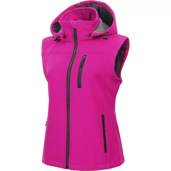 CREATMO US Womens Lightweight Softshell Vest Outerwear Windbreaker Sleeveless Jacket With Removable HoodPurple