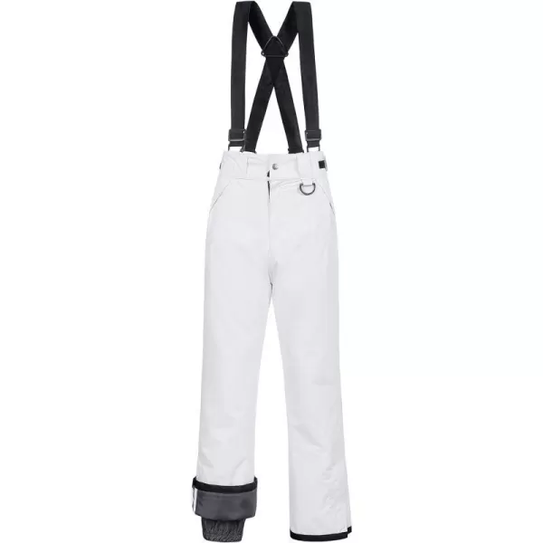 CREATMO US Womens Snow Pants Ski Bibs Waterproof Insulated Winter SnowboardCargo White