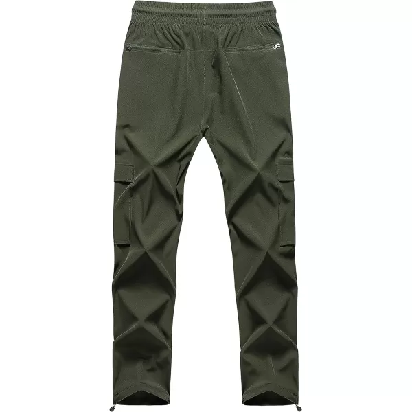 CREATMO US Mens Cargo Hiking Pants Quick Dry Lightweight Golf Athletic JoggerArmy Green