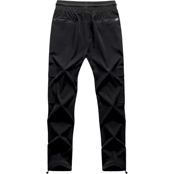 CREATMO US Mens Cargo Hiking Pants Quick Dry Lightweight Golf Athletic JoggerBlack