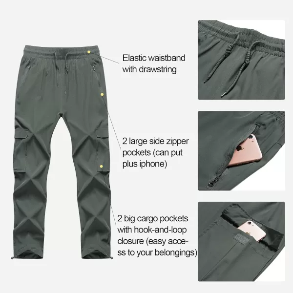 CREATMO US Mens Cargo Hiking Pants Quick Dry Lightweight Golf Athletic JoggerGrey