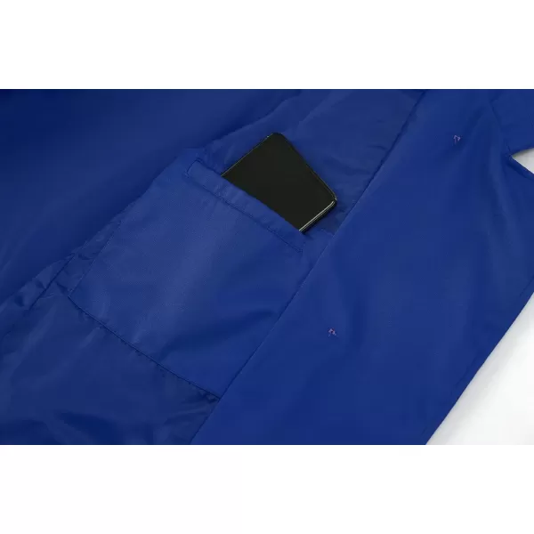 CREATMO US Womens Long Trench Coat DoubleBreasted Classic Lapel Overcoat Belted Slim Outerwear Coat with Detachable HoodRoyal Blue