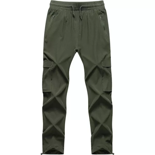 CREATMO US Mens Cargo Hiking Pants Quick Dry Lightweight Golf Athletic JoggerArmy Green