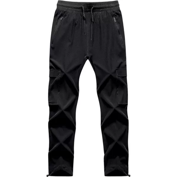 CREATMO US Mens Cargo Hiking Pants Quick Dry Lightweight Golf Athletic JoggerBlack