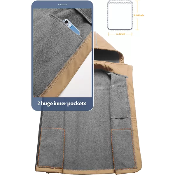 CREATMO US Womens Lightweight Softshell Vest Outerwear Windbreaker Sleeveless Jacket With Removable HoodKhaki