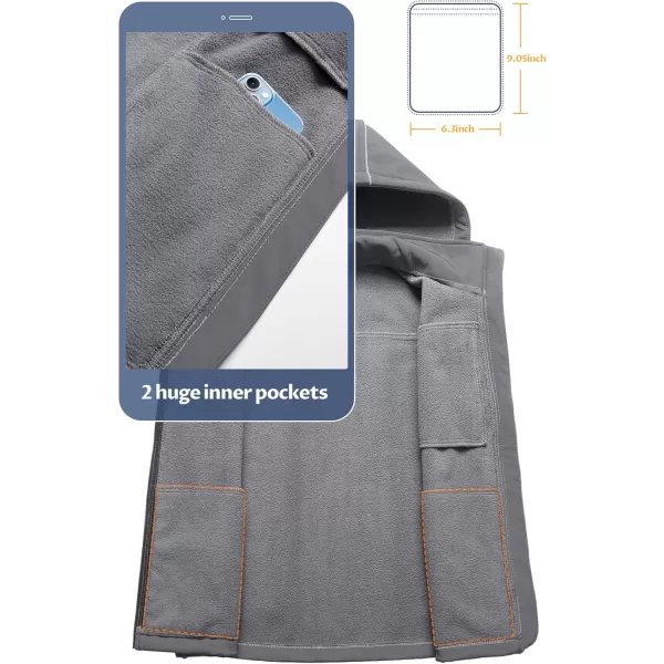 CREATMO US Womens Lightweight Softshell Vest Outerwear Windbreaker Sleeveless Jacket With Removable HoodLight Grey