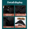 imageCREATMO US Girls Kids Metallic Shiny Jacket with Detachable Fur Collar Warmth Winter OuterwearBlack