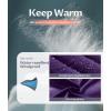 imageCREATMO US Womens Long Winter Faux Fur Coat Puffer Warm Jacket with Detachable HoodPurple
