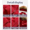 imageCREATMO US Womens Long Winter Faux Fur Coat Puffer Warm Jacket with Detachable HoodRed