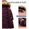 imageCREATMO US Womens Long Winter Faux Fur Coat Puffer Warm Jacket with Detachable HoodShine Wind Red